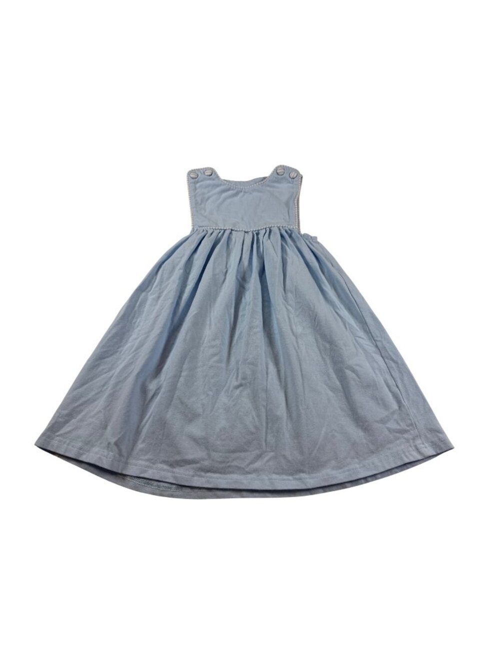 Stitchy Fish Girls Blue Dress With Gingham Trim Size 6 (F762)
